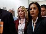 Former US Attorney General Pam Bondi arrives for a House Oversight and Government Reform Committee interview as part of the committee's ongoing probe into the Justice Department's handling of the Jeffrey Epstein files, on Capitol Hill in Washington, DC.