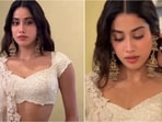 Janhvi Kapoor stuns in elegant ivory saree with contemporary twist for Peddi promotions.(Instagram)