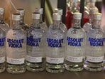 Bottles of Absolut vodka, produced by Pernod Ricard, are displayed at a wine shop in Gurugram, Haryana