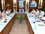 Chhattisgarh  Chief Minister Vishnu Deo Sai chairs a meeting to discuss tourism in the state.