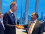Ajit Doval with Denis Manturov, First Deputy Prime Minister of Russia in Moscow.