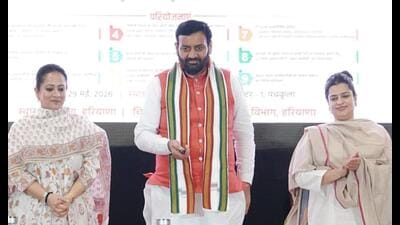 CM Nayab Singh Saini at the event in Panchkula on Friday. (HT Photo)