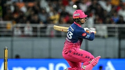 Vaibhav Sooryavanshi is not used to ducking under but yesterday he showed maturity beyond his years. (AFP) Vaibhav Sooryavanshi is not used to ducking under but yesterday he showed maturity beyond his years. (AFP)