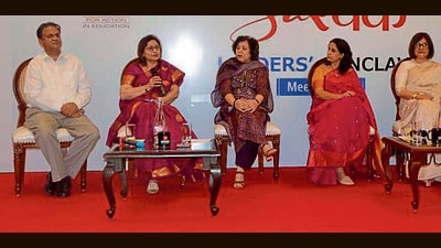 Educationists at Sarthak Leaders Conclave organised by Hindustan Times Pace in Ludhiana on Friday. (Manish/ HT) Educationists at Sarthak Leaders Conclave organised by Hindustan Times Pace in Ludhiana on Friday. (Manish/ HT)