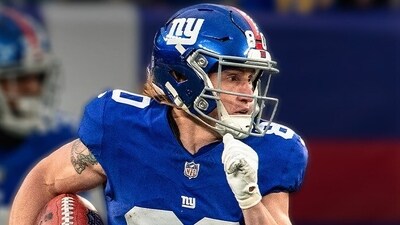New York Giants wide receiver Gunner Olszewski suffered a non-contact injury during a drill. (New York Giants/X) New York Giants wide receiver Gunner Olszewski suffered a non-contact injury during a drill. (New York Giants/X)