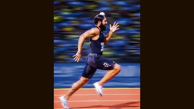Gurindervir Singh is the man hopes will be riding on, in the coming years. He’s 25 and just blazed to a 10.09 finish in the 100m. (Photo: Reliance Foundation Youth Sports) Gurindervir Singh is the man hopes will be riding on, in the coming years. He’s 25 and just blazed to a 10.09 finish in the 100m. (Photo: Reliance Foundation Youth Sports)
