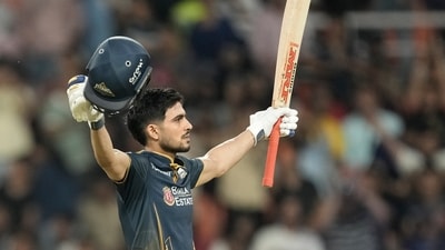 Shubman Gill hit a century against the Rajasthan Royals. (AP Photo/Ashwini Bhatia) Shubman Gill hit a century against the Rajasthan Royals. (AP Photo/Ashwini Bhatia)