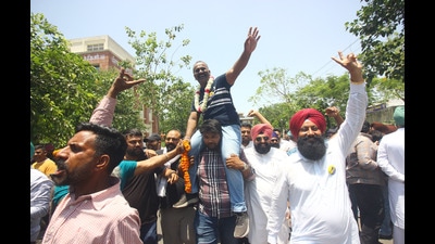 The AAP won 10 of the 13 wards in Banur municipal council. (HT Photo)