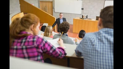 The story begins in a lecture room probably much like this one. (Shutterstock) The story begins in a lecture room probably much like this one. (Shutterstock)