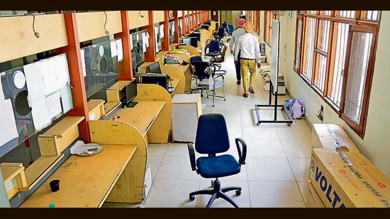 Along with this, the demanded better working conditions and basic facilities at all centres. (Gurpreet Singh/HT)