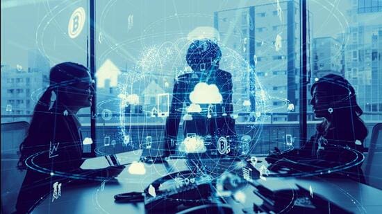 Business and technology concept. Internet of Things(IoT). Information Communication Technology(ICT). Aritificial Intelligence(AI). (Getty Images/iStockphoto)