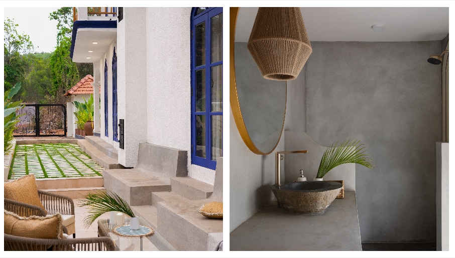 The Cove villa in Goa blends Indo-Portuguese and Mediterranean styles, featuring spacious outdoor areas and a calming design. The Cove villa in Goa blends Indo-Portuguese and Mediterranean styles, featuring spacious outdoor areas and a calming design.