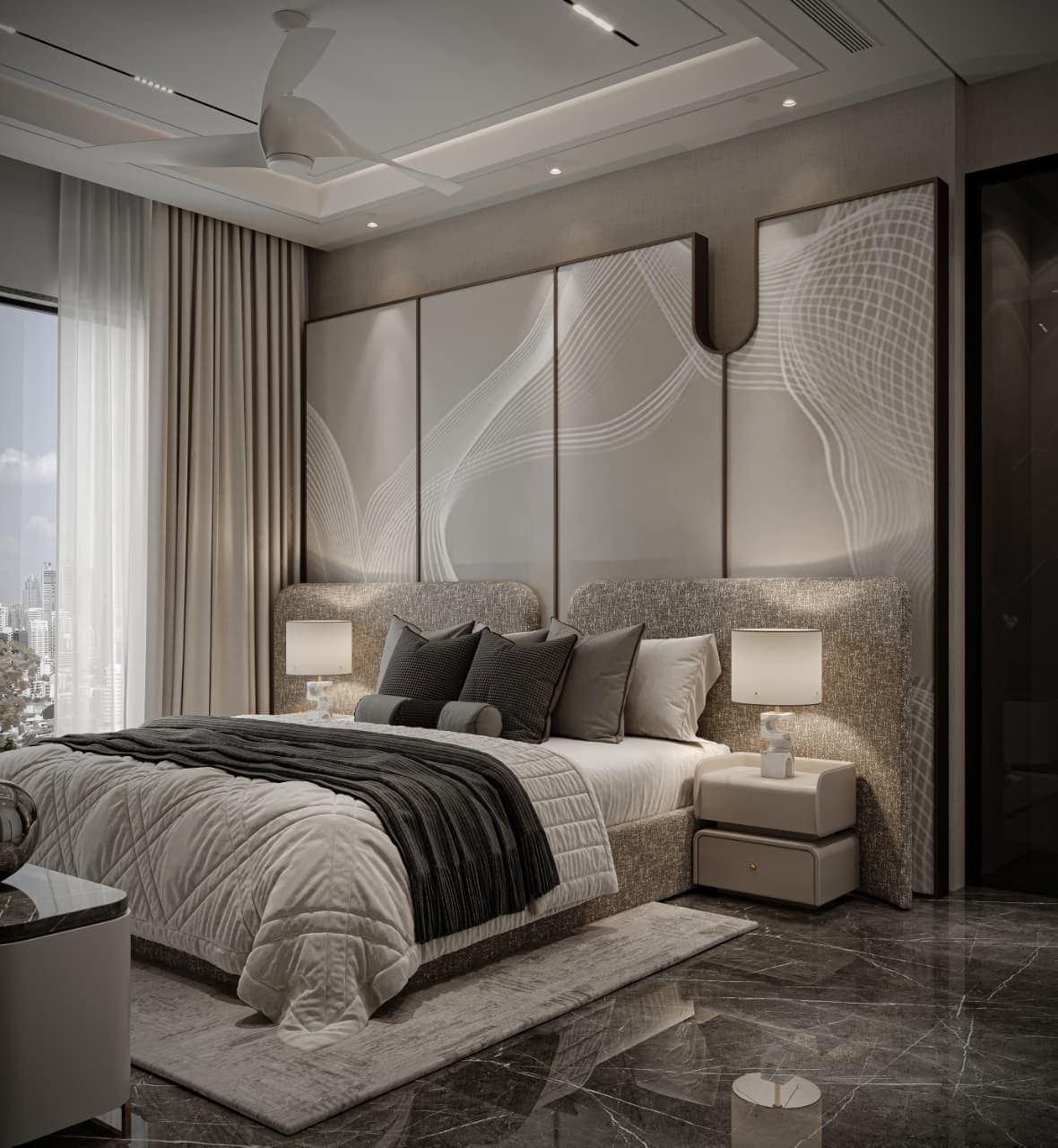 Fluted marble panels introduce three-dimensional texture, dynamic shadow play, and structural luxury to contemporary spaces. (Shreem interior designs) Fluted marble panels introduce three-dimensional texture, dynamic shadow play, and structural luxury to contemporary spaces. (Shreem interior designs)
