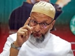 AIMIM President and Hyderabad MP Asaduddin Owaisi addresses a press conference in Ahmedabad. 