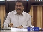 Union Education Minister Dharmendra Pradhan, during a meeting with CBSE officials, in New Delhi on Thursday.