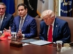 U.S. Interior Secretary Doug Burgum, Secretary of State Marco Rubio and U.S. President Donald Trump attend a cabinet meeting in the Cabinet Room at the White House, in Washington, D.C., U.S., May 27, 2026. REUTERS/Evan Vucci/File Photo