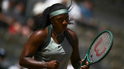 Hailey Baptiste suffered tears to both the ACL and meniscus in her left knee during her second-round match against Wang Xiyu at Roland Garros. (AFP) Hailey Baptiste suffered tears to both the ACL and meniscus in her left knee during her second-round match against Wang Xiyu at Roland Garros. (AFP)