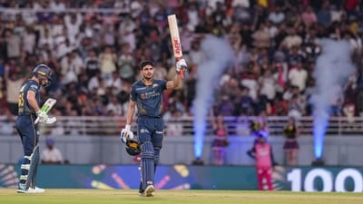 Shubman Gill got a century against RR. (PTI)