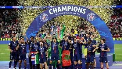 Paris Saint-Germain lift the UEFA Champions League. (REUTERS)