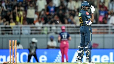 Sai Sudharsan got dismissed hit-wicket twice in back-to-back matches. (AFP) Sai Sudharsan got dismissed hit-wicket twice in back-to-back matches. (AFP)