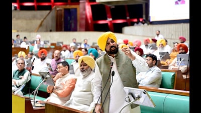 The Punjab Vidhan Sabha unanimously passed the Jaagat Jot Sri Guru Granth Sahib Satkar (Amendment) Bill on April 13. Following this, governor Gulab Chand Kataria granted his official assent, bringing the Act into force on April 20. (HT photo) The Punjab Vidhan Sabha unanimously passed the Jaagat Jot Sri Guru Granth Sahib Satkar (Amendment) Bill on April 13. Following this, governor Gulab Chand Kataria granted his official assent, bringing the Act into force on April 20. (HT photo)