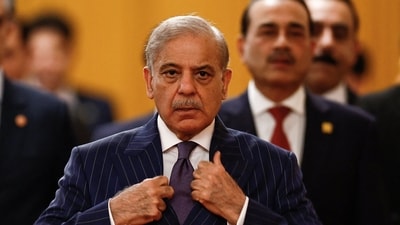 File: Pakistan's Prime Minister Shehbaz Sharif arrives for a meeting with Chinese President Xi Jinping at the Great Hall of the People, in Beijing (REUTERS)