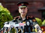 Newly appointed Chief of Defence Staff General NS Raja Subramani addressing media after he receives Guard of Honour, at the South Block Lawns, in New Delhi on Sunday. 