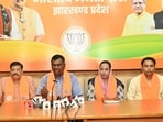 BJP holds a press conference in Ranchi on Sunday. (HT Photo) BJP holds a press conference in Ranchi on Sunday. (HT Photo)