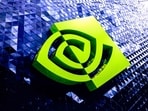 The Nvidia logo is seen at the company's annual GTC developers conference at the SAP Center in San Jose, California, on March 16, 2026. 