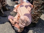 TMC MP Kalyan Banerjee reacts after he was allegedly attacked, near Chanditala Police Station in Hooghly.