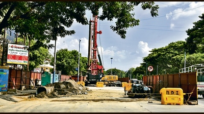 The work is being carried out in phases due to the engineering challenges involved in underground construction in densely populated urban areas. (MAHENDRA KOLHE/ HT)