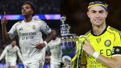 Rodrygo for Real Madrid, and Cristiano Ronaldo for Al-Nassr. (AFP) Rodrygo for Real Madrid, and Cristiano Ronaldo for Al-Nassr. (AFP)