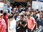 Patna, Bihar, India -May.17, 2026: Aspirants coming out after appeared in the JEE (Advanced) 2026 examination.