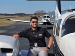 After the wedding reception, the newlyweds, Dave and Jessni, boarded a Robinson R66 helicopter bound for Georgia's second-busiest airport, DeKalb-Peachtree.