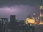 From a chatta rooftop, the historic quarter lay in darkness, except for the illumined Jama Masjid. (Mayank Austen Soofi)