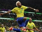 Neymar celebrates after scoring against Croatia during the quarter-final of 2022 FIFA World Cup in Doha. (REUTERS/FILE)