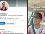 A nurse from Michigan, Rhonda Lee, faces backlash after a video surfaced in which she threatens President Trump.