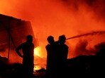 The larger fire erupted at an industrial unit near Mushedpur-Khurampur village and required eight fire tenders to contain it. (PTI)