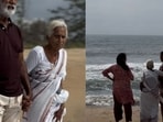 An 87-year-old grandmother’s first visit to the beach with her family.