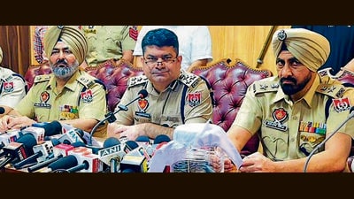 Commissioner of police Swapan Sharma during a press conference in Ludhiana on Monday. (HT PHOTO)