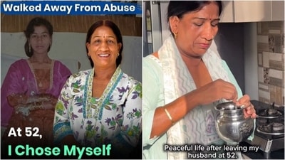 Baljinder Kaur documents her ‘peaceful life’ after ending a 20-year abusive marriage. (Instagram/ The Better India and choosingmyself_at52) Baljinder Kaur documents her ‘peaceful life’ after ending a 20-year abusive marriage. (Instagram/ The Better India and choosingmyself_at52)