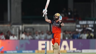 Royal Challengers Bengaluru's Virat Kohli celebrates after winning the IPL 2026 Final match between Royal Challengers Bengaluru and Gujarat Titans, in Ahmedabad (PTI) Royal Challengers Bengaluru's Virat Kohli celebrates after winning the IPL 2026 Final match between Royal Challengers Bengaluru and Gujarat Titans, in Ahmedabad (PTI)