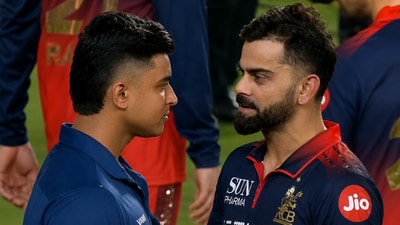 Vaibhav Sooryavanshi and Virat Kohli after the match (Screengrab (enhanced by AI)) Vaibhav Sooryavanshi and Virat Kohli after the match (Screengrab (enhanced by AI))