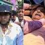 মার খাওয়ার পরে অভিষেক বন্দ্যোপাধ্যায় (বাঁ-দিকে), রাস্তায় পড়ে 'আঘাত' পাওয়া কল্যাণ বন্দ্যোপাধ্যায়। (ছবি সৌজন্যে পিটিআই)