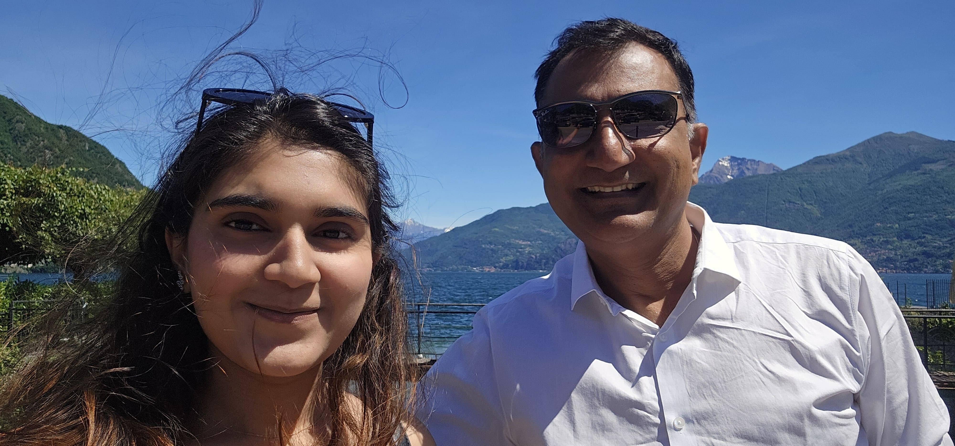 Esha with her father Sachin Singh, a former off-road rally driver. Esha with her father Sachin Singh, a former off-road rally driver.