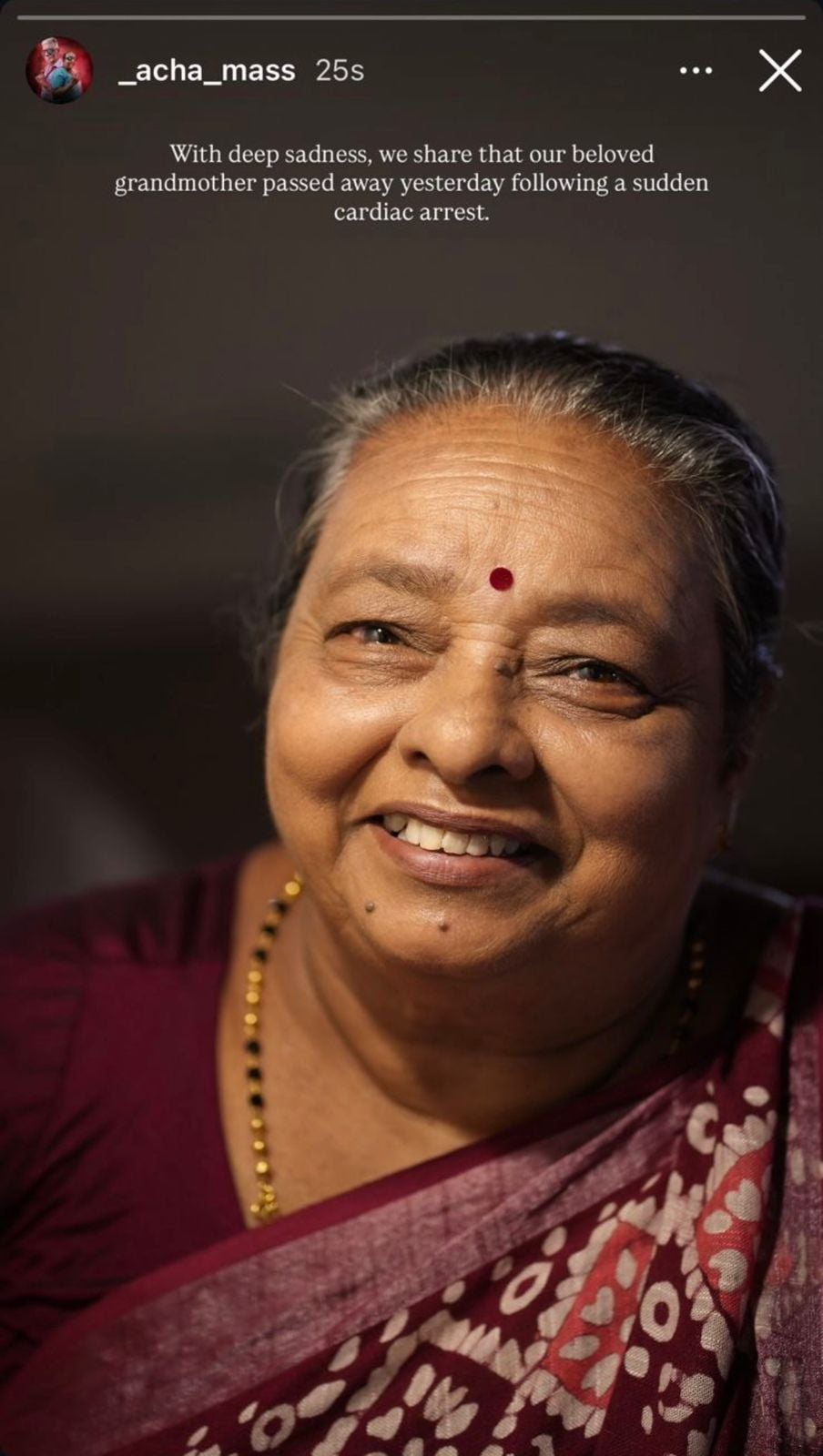 Rathnamma, remembered for her simple and heartfelt social media videos. (Instagram)