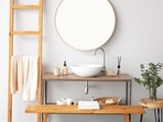 Smart storage pieces can instantly tidy countertops, maximise corners and give your bathroom a clean, expensive-looking finish. 