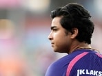 Rajasthan Royals' Vaibhav Sooryavanshi gestures as he warms up before the start of the Indian Premier League cricket match between Gujarat Titans and Rajasthan Royals 