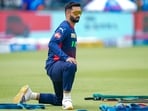 Delhi Capitals' Auqib Nabi during a practice session
