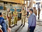 Police and Ludhiana administration officials at Deep Tools Private Limited factory following the incident. (Gurpreet Singh/HT)